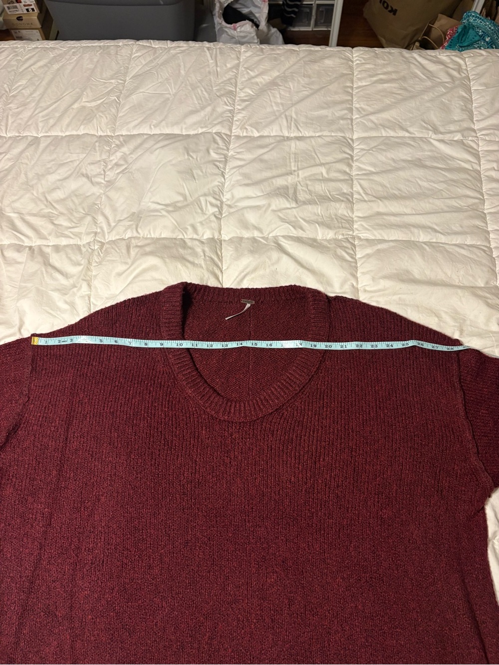 Free People Deep Burgundy Oversized V-Neck Sweater - Picture 10 of 14